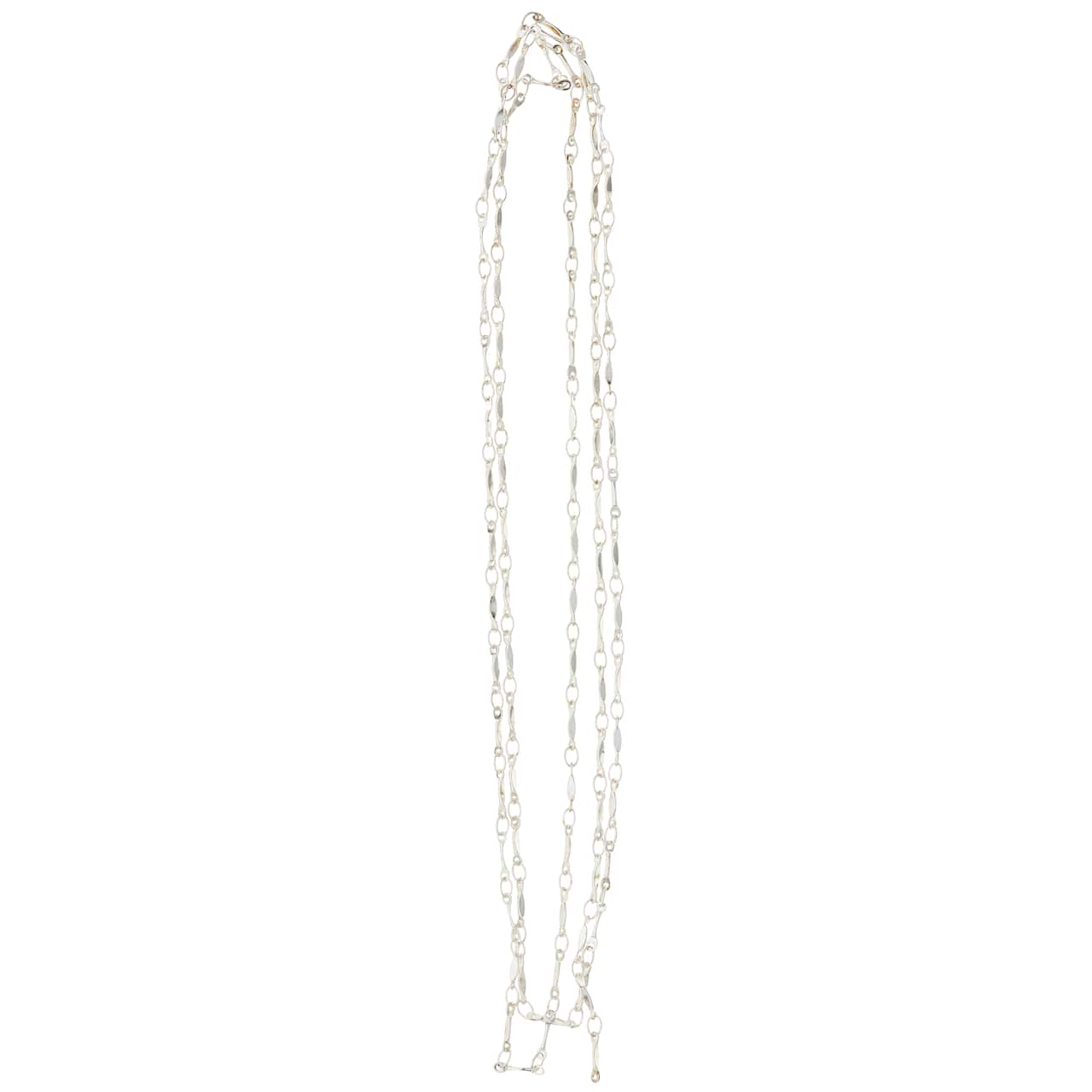 12 Pack: 36" Silver Bar Link Chain by Bead Landing™